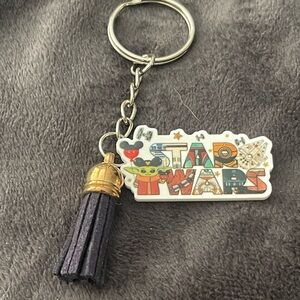 Star Wars The Child (Baby Yoda) Keychain with Purple Tassel